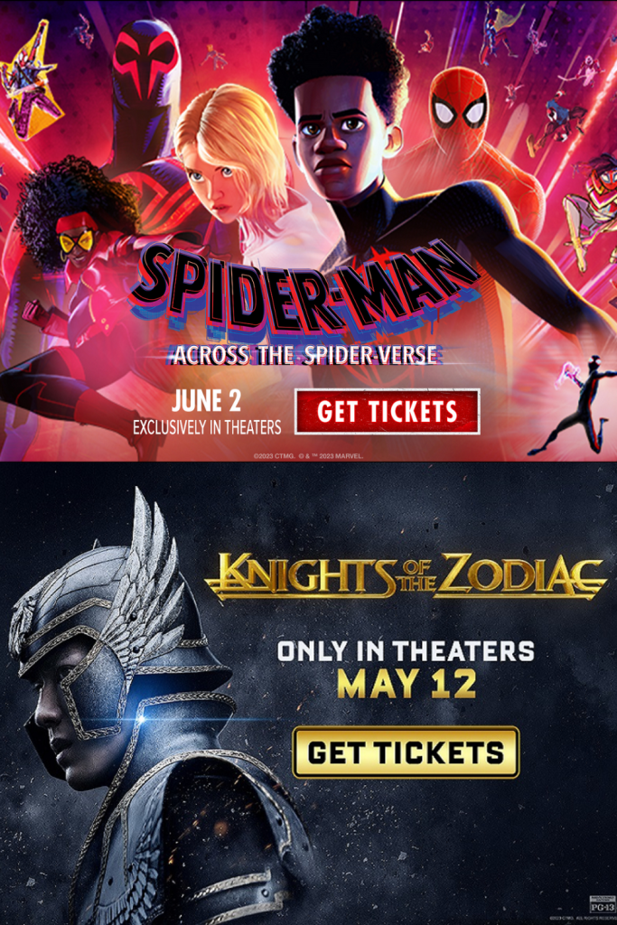 (9:15PM) SPIDER-MAN: ACROSS THE SPIDER-VERSE + (12:00AM) KNIGHTS OF THE ZODIAC
