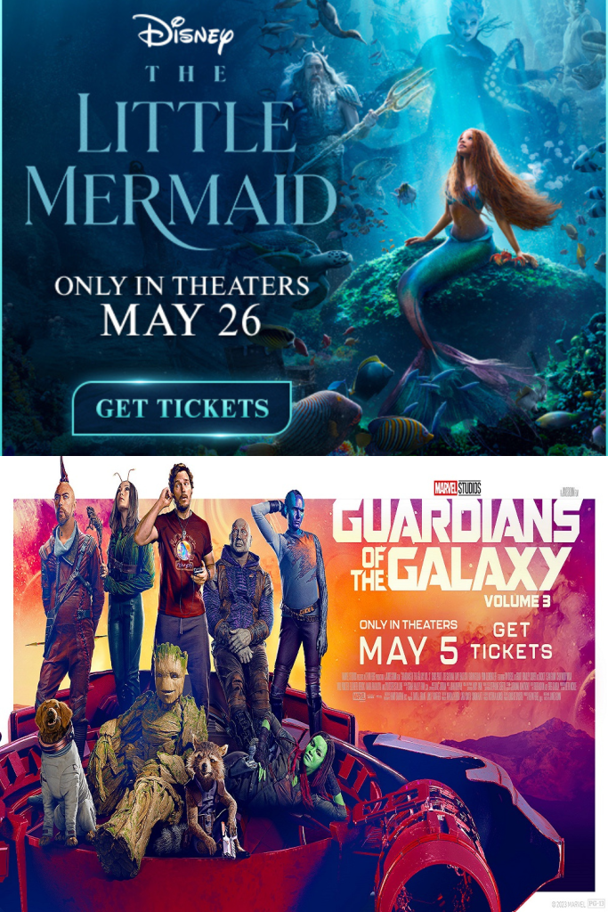 (9:10PM) THE LITTLE MERMAID + (11:50PM) GUARDIANS OF THE GALAXY VOL. 3