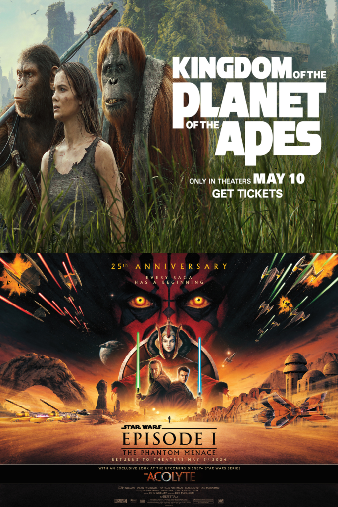 KINGDOM OF THE PLANET OF THE APES + STAR WARS: EPISODE 1 – THE PHANTOM MENACE