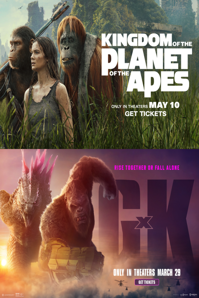 (8:55PM) KINGDOM OF THE PLANET OF THE APES + (11:45PM) GODZILLA X KONG: THE NEW EMPIRE
