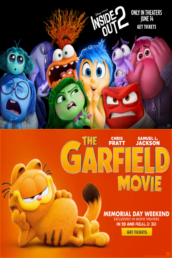 (9:20PM) INSIDE OUT 2 + (11:20PM) THE GARFIELD MOVIE